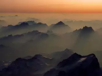 Misty Peaks, Alps, Austria