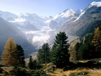 Piz Bernina Moteratsch Glacier Engadine Switzerland