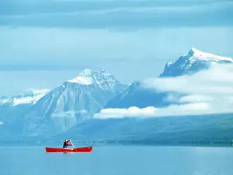 Canoeing At Glacier National Park Montana
