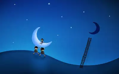 Kids with Moon