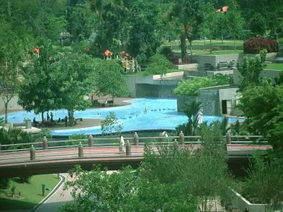 KUL KLCC Park With Bridge And Swimming Pool