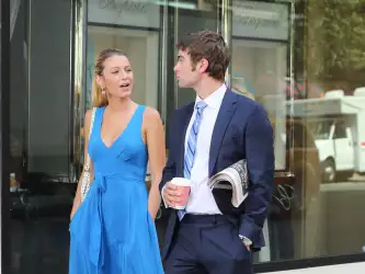 Blake Lively Gossip Girl Set Candids In New York